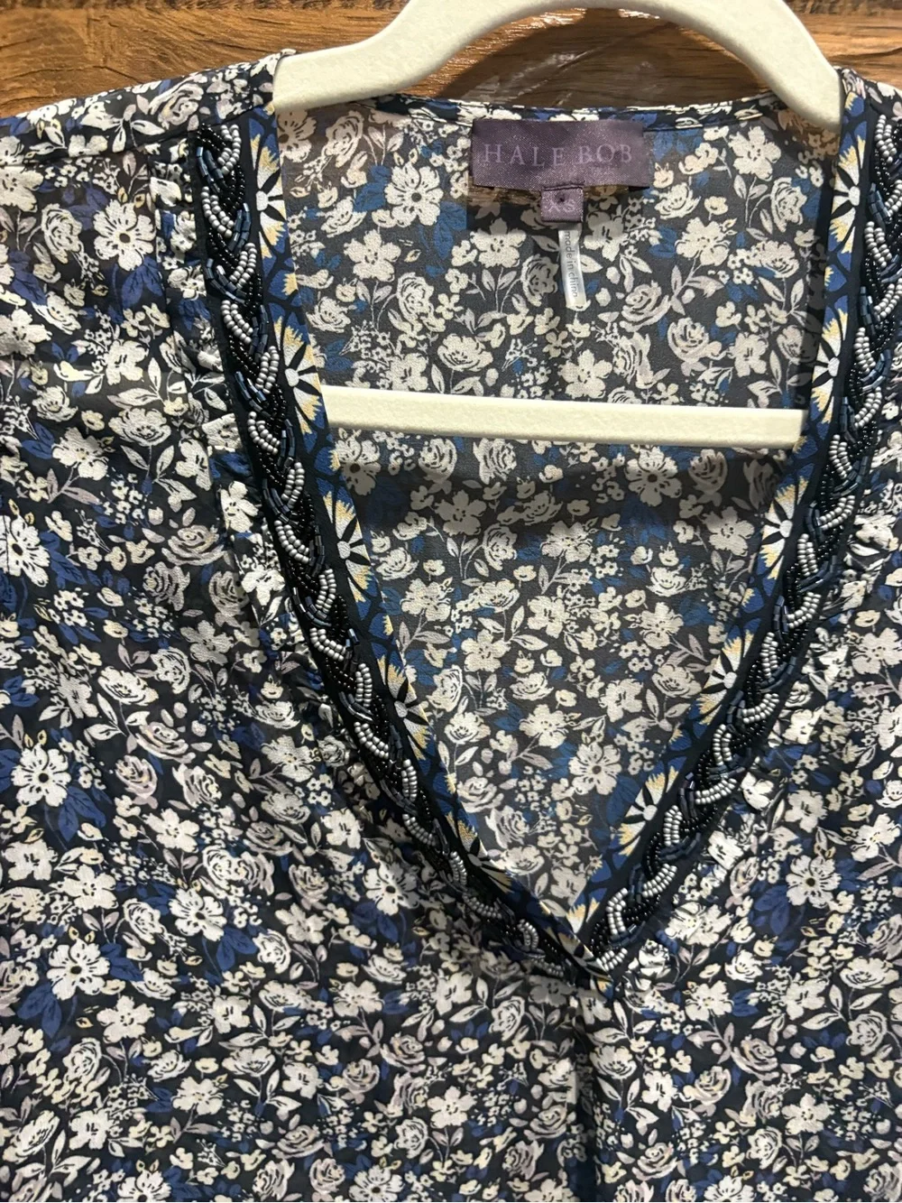 Hale Bob Floral V-Neck Bell Sleeve Blouse - Picture 4 of 9